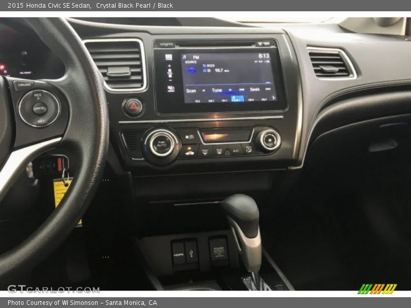 Crystal Black Pearl / Black 2015 Honda Civic SE Sedan