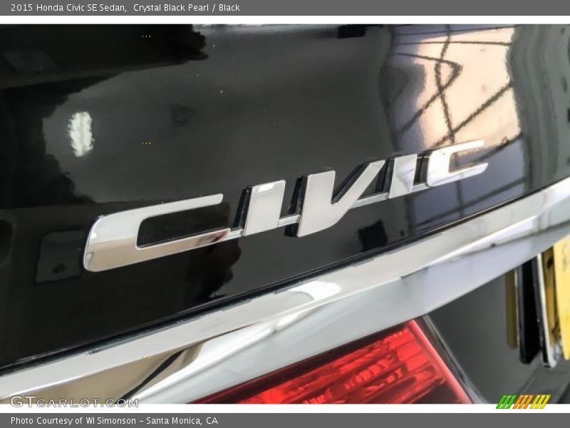 Crystal Black Pearl / Black 2015 Honda Civic SE Sedan