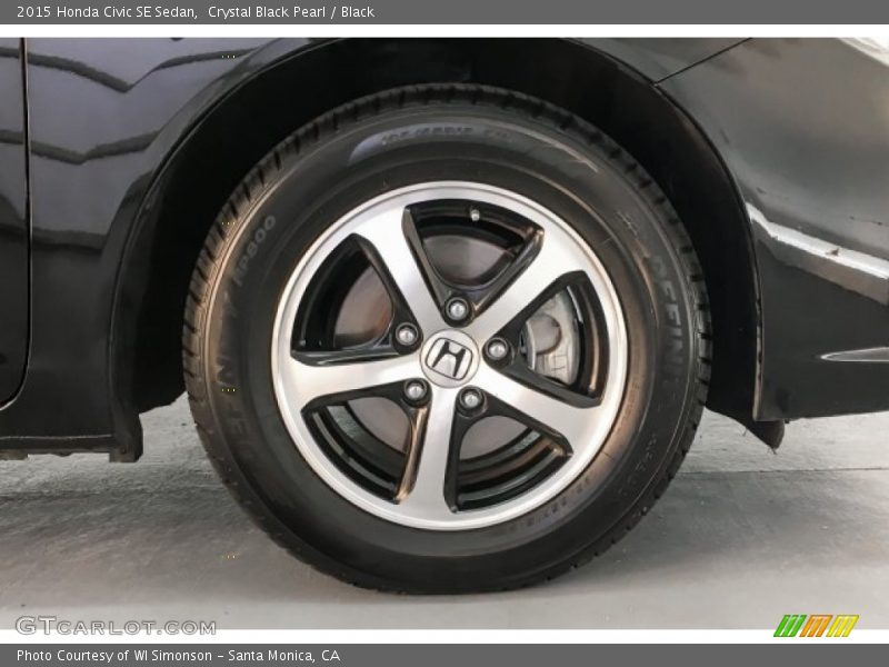 Crystal Black Pearl / Black 2015 Honda Civic SE Sedan