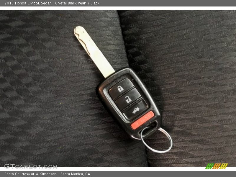 Crystal Black Pearl / Black 2015 Honda Civic SE Sedan