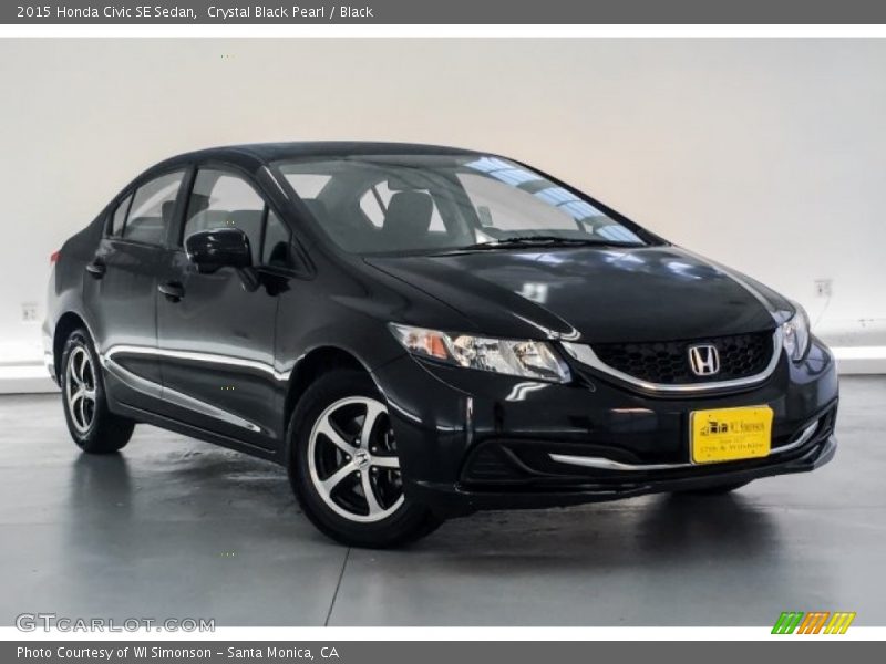 Crystal Black Pearl / Black 2015 Honda Civic SE Sedan
