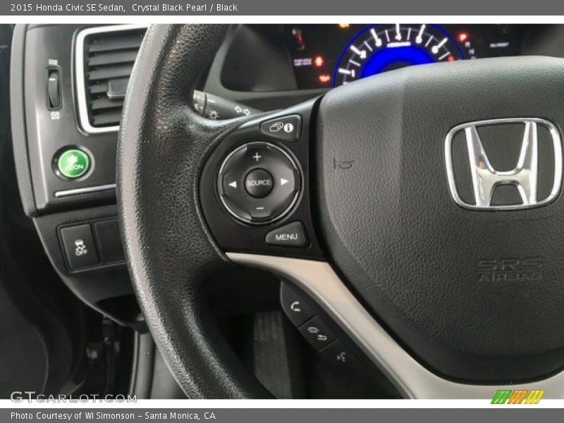 Crystal Black Pearl / Black 2015 Honda Civic SE Sedan
