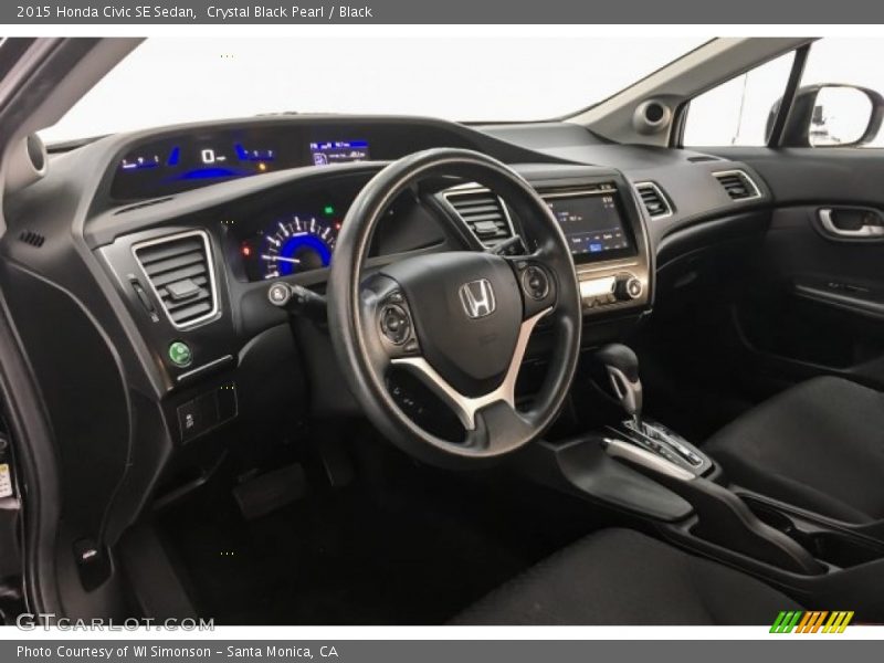 Crystal Black Pearl / Black 2015 Honda Civic SE Sedan