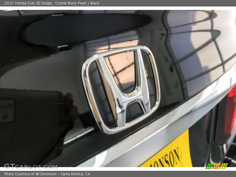 Crystal Black Pearl / Black 2015 Honda Civic SE Sedan