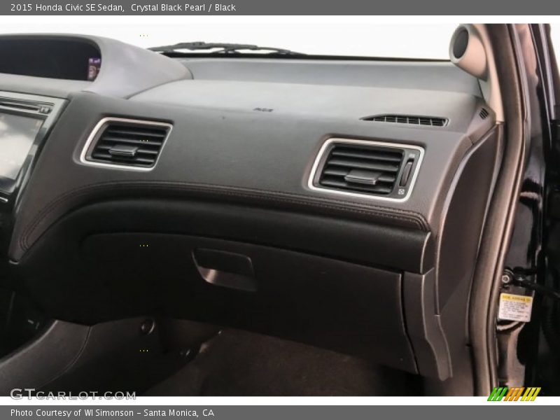 Crystal Black Pearl / Black 2015 Honda Civic SE Sedan