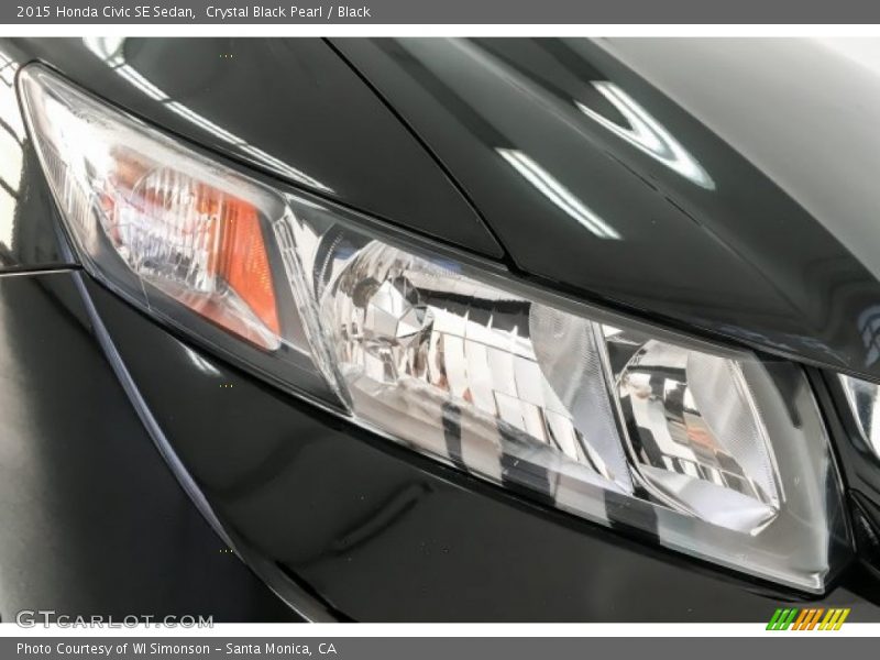 Crystal Black Pearl / Black 2015 Honda Civic SE Sedan
