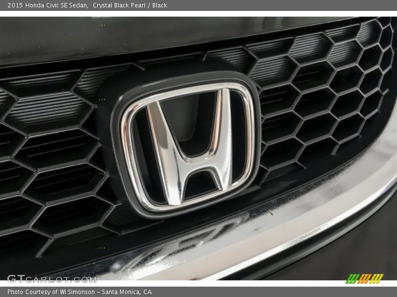 Crystal Black Pearl / Black 2015 Honda Civic SE Sedan
