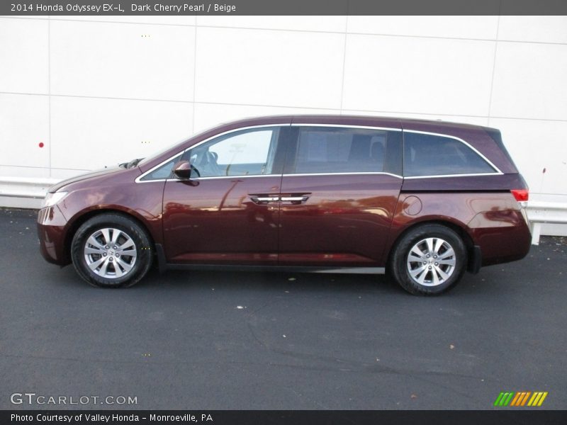 Dark Cherry Pearl / Beige 2014 Honda Odyssey EX-L
