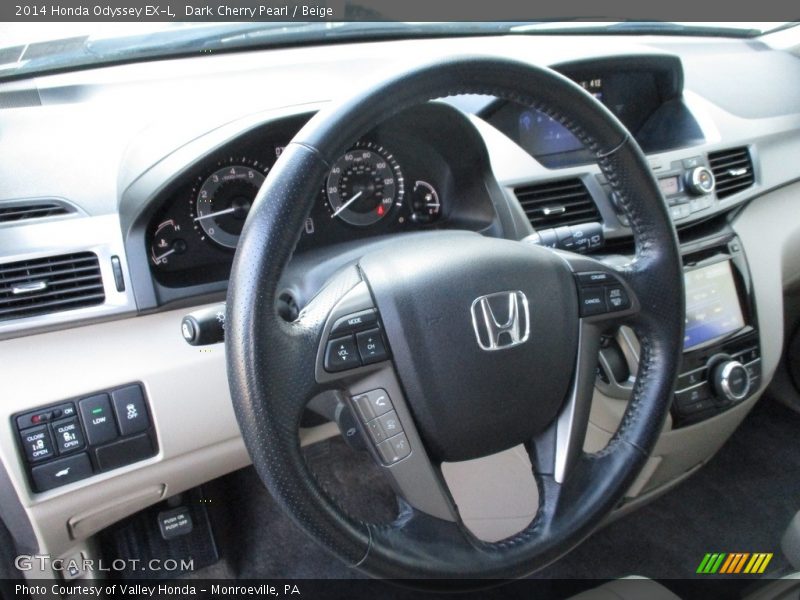 Dark Cherry Pearl / Beige 2014 Honda Odyssey EX-L