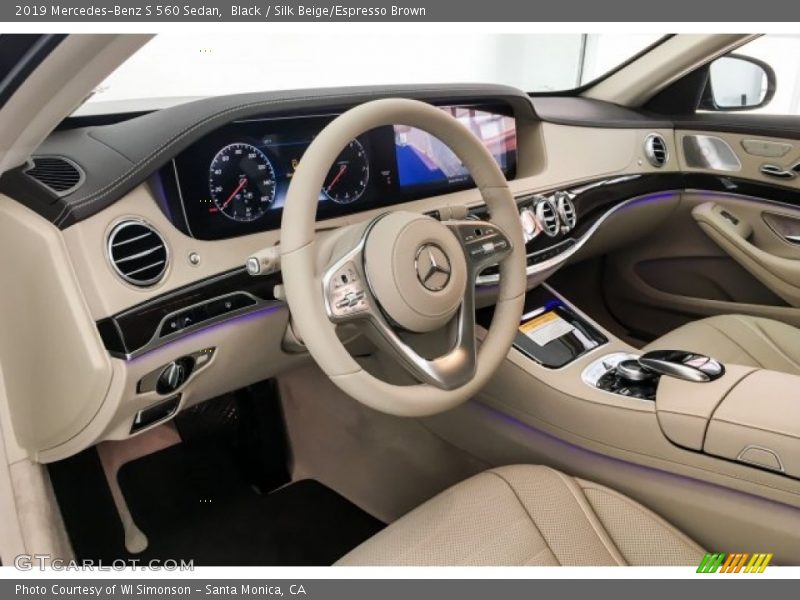 Black / Silk Beige/Espresso Brown 2019 Mercedes-Benz S 560 Sedan