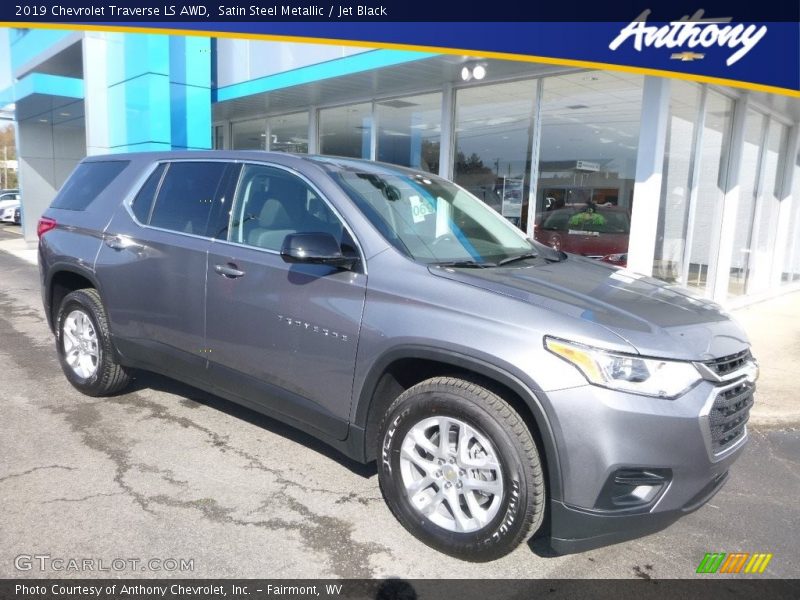 Satin Steel Metallic / Jet Black 2019 Chevrolet Traverse LS AWD