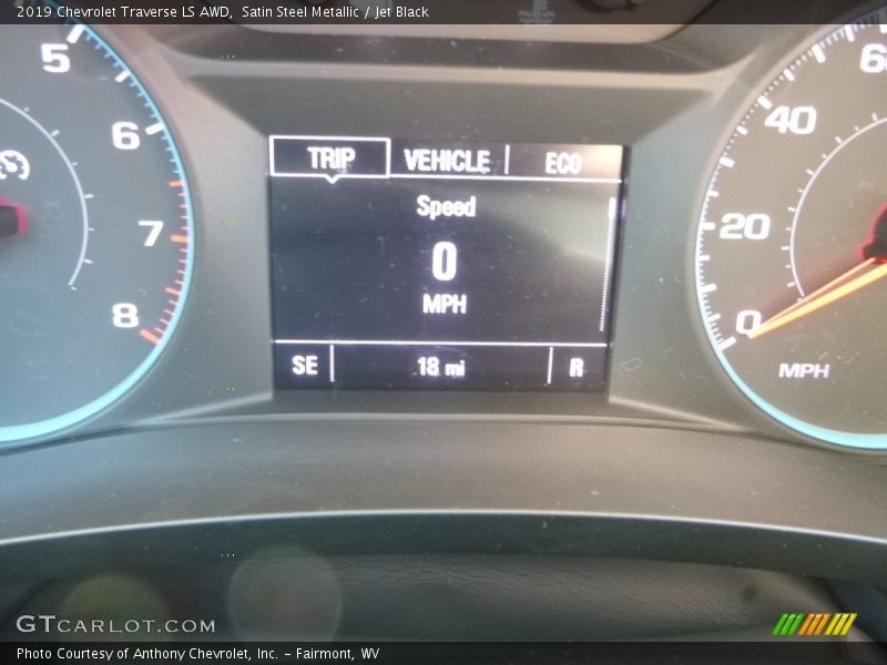 Satin Steel Metallic / Jet Black 2019 Chevrolet Traverse LS AWD