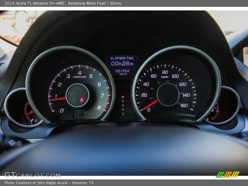 Bellanova White Pearl / Ebony 2014 Acura TL Advance SH-AWD