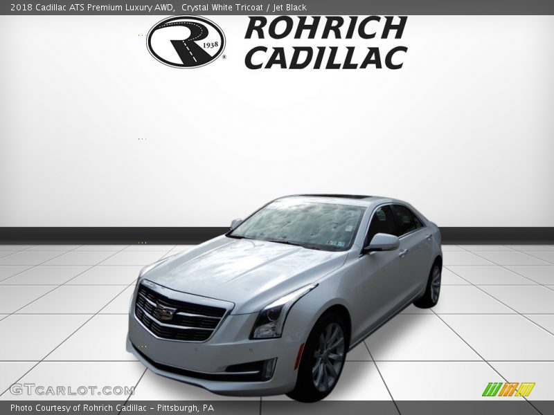 Crystal White Tricoat / Jet Black 2018 Cadillac ATS Premium Luxury AWD