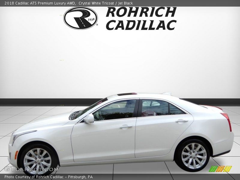 Crystal White Tricoat / Jet Black 2018 Cadillac ATS Premium Luxury AWD