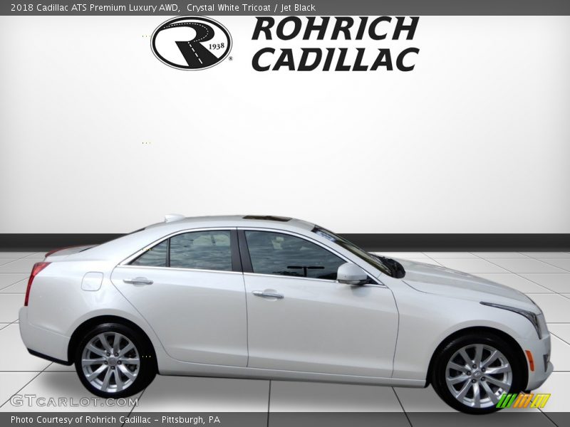 Crystal White Tricoat / Jet Black 2018 Cadillac ATS Premium Luxury AWD