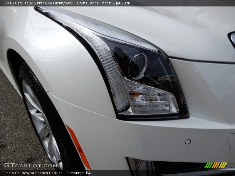 Crystal White Tricoat / Jet Black 2018 Cadillac ATS Premium Luxury AWD