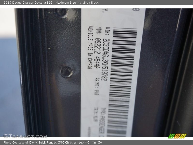Maximum Steel Metallic / Black 2019 Dodge Charger Daytona 392