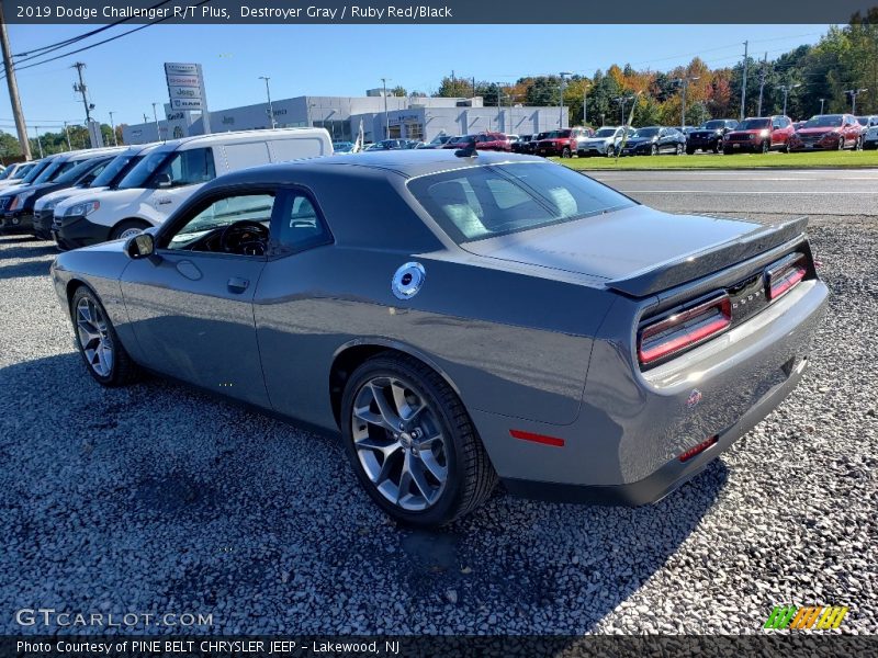 Destroyer Gray / Ruby Red/Black 2019 Dodge Challenger R/T Plus