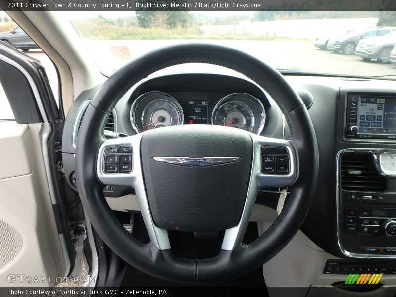 Bright Silver Metallic / Black/Light Graystone 2011 Chrysler Town & Country Touring - L
