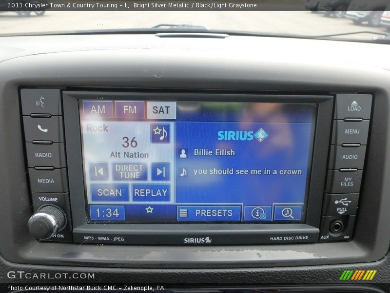 Bright Silver Metallic / Black/Light Graystone 2011 Chrysler Town & Country Touring - L