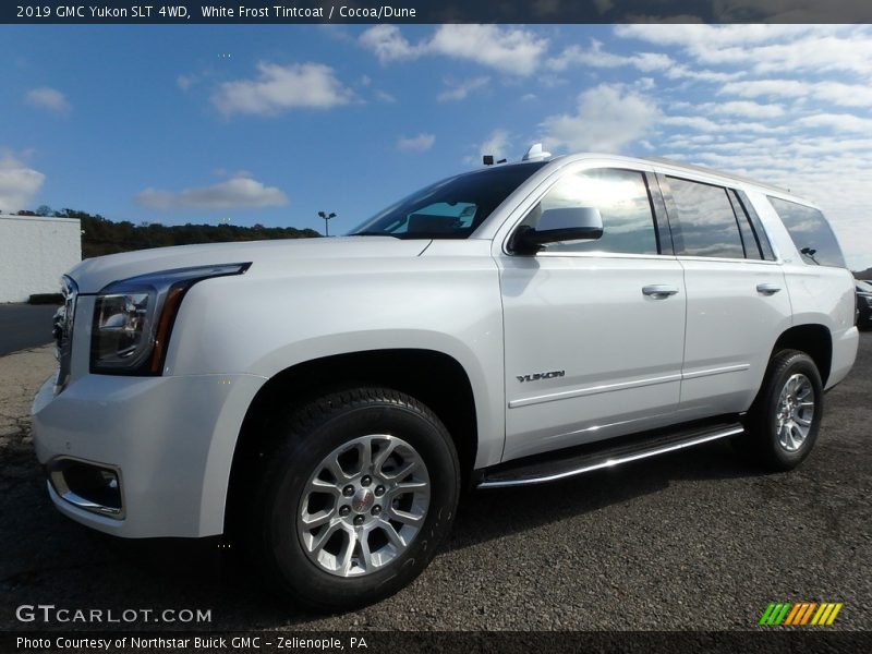 White Frost Tintcoat / Cocoa/Dune 2019 GMC Yukon SLT 4WD