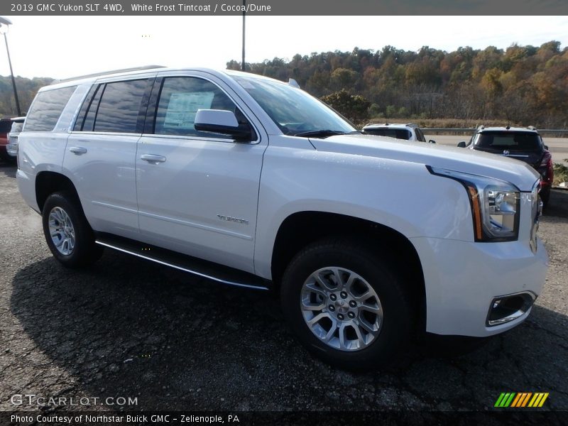 White Frost Tintcoat / Cocoa/Dune 2019 GMC Yukon SLT 4WD