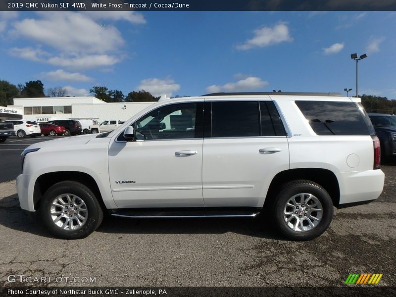 White Frost Tintcoat / Cocoa/Dune 2019 GMC Yukon SLT 4WD