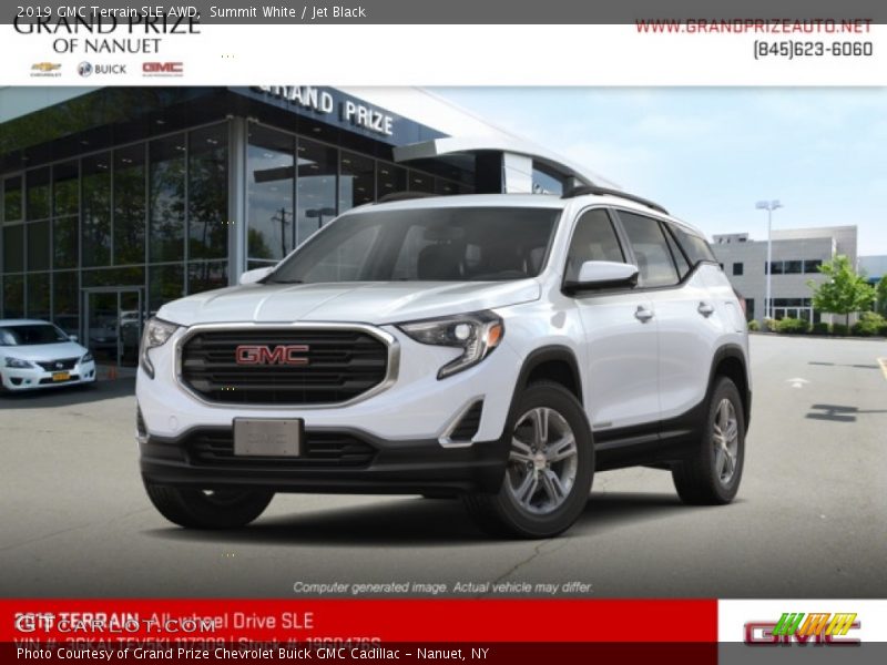 Summit White / Jet Black 2019 GMC Terrain SLE AWD