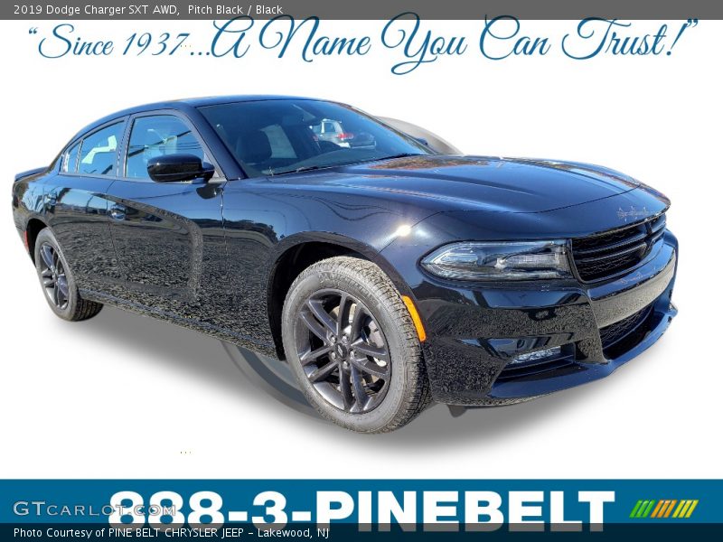 Pitch Black / Black 2019 Dodge Charger SXT AWD