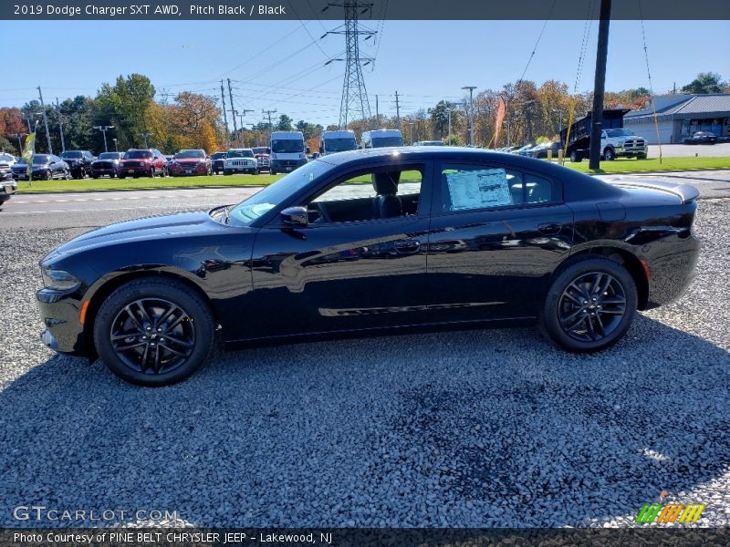 Pitch Black / Black 2019 Dodge Charger SXT AWD