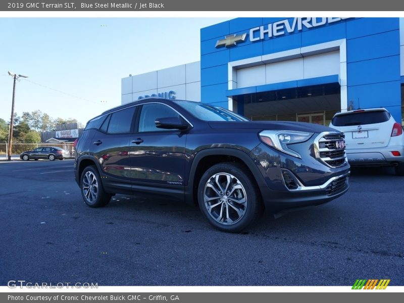 Blue Steel Metallic / Jet Black 2019 GMC Terrain SLT