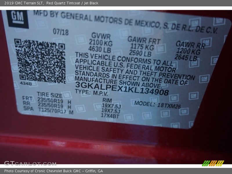 Red Quartz Tintcoat / Jet Black 2019 GMC Terrain SLT
