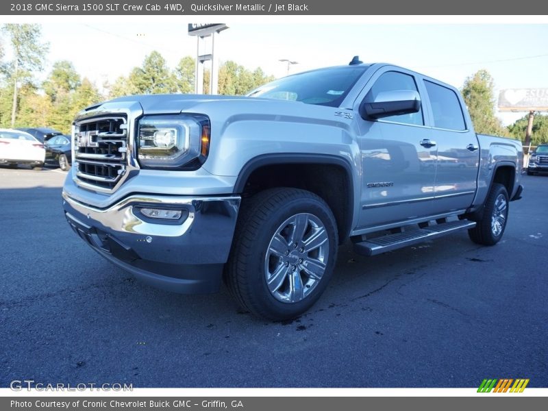 Quicksilver Metallic / Jet Black 2018 GMC Sierra 1500 SLT Crew Cab 4WD