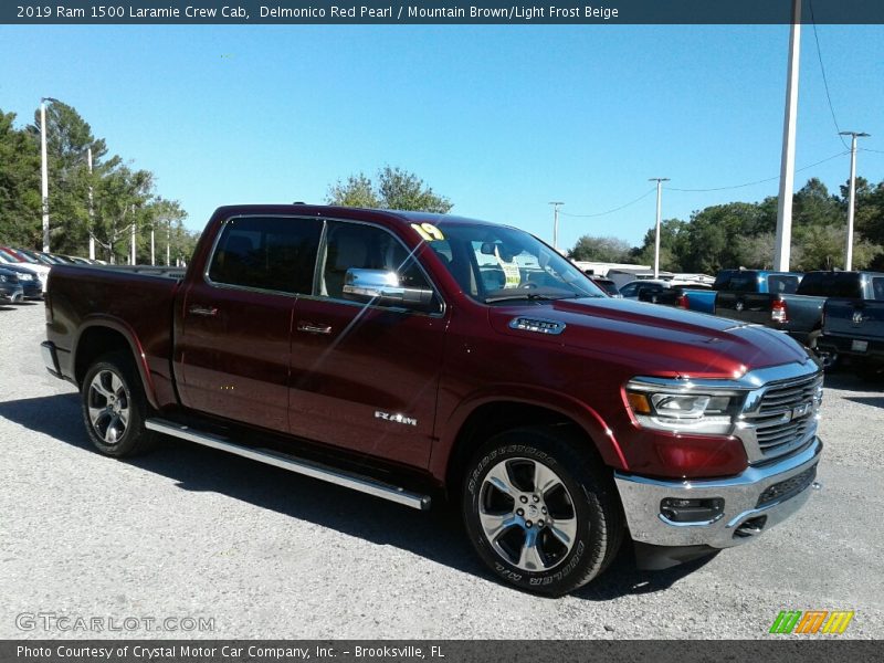 Delmonico Red Pearl / Mountain Brown/Light Frost Beige 2019 Ram 1500 Laramie Crew Cab