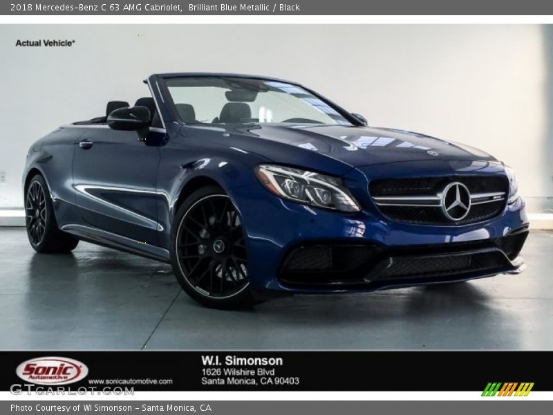 Brilliant Blue Metallic / Black 2018 Mercedes-Benz C 63 AMG Cabriolet