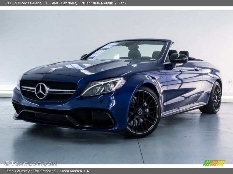 Brilliant Blue Metallic / Black 2018 Mercedes-Benz C 63 AMG Cabriolet
