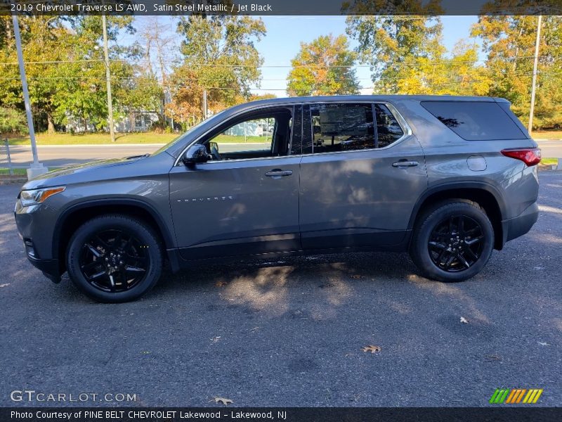 Satin Steel Metallic / Jet Black 2019 Chevrolet Traverse LS AWD