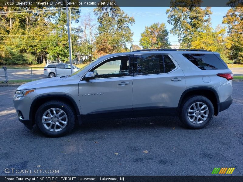 Silver Ice Metallic / Jet Black 2019 Chevrolet Traverse LT AWD