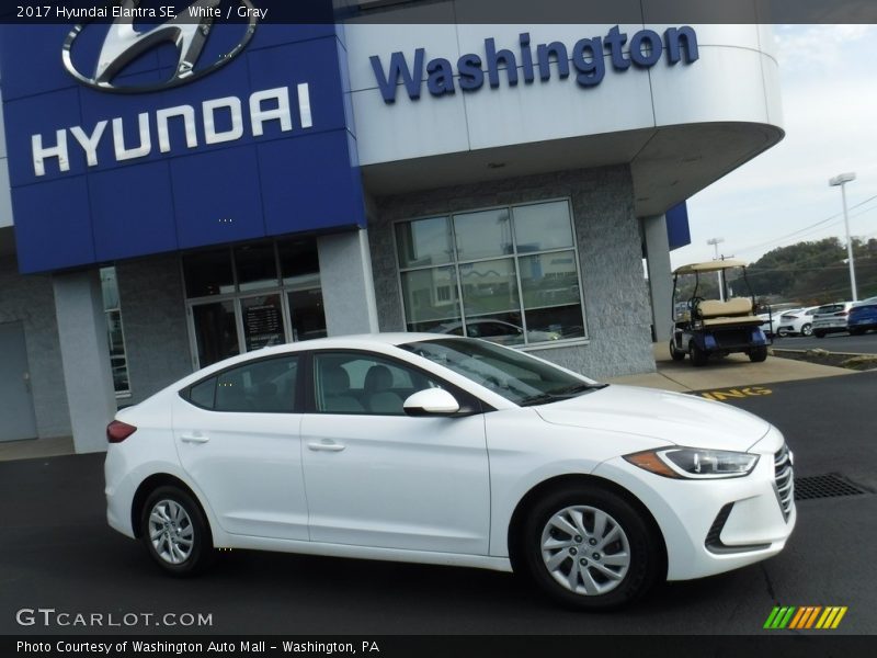 White / Gray 2017 Hyundai Elantra SE