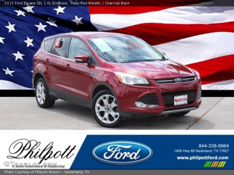 Ruby Red Metallic / Charcoal Black 2013 Ford Escape SEL 1.6L EcoBoost