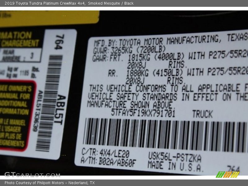 Smoked Mesquite / Black 2019 Toyota Tundra Platinum CrewMax 4x4