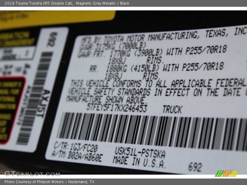 Magnetic Gray Metallic / Black 2019 Toyota Tundra SR5 Double Cab