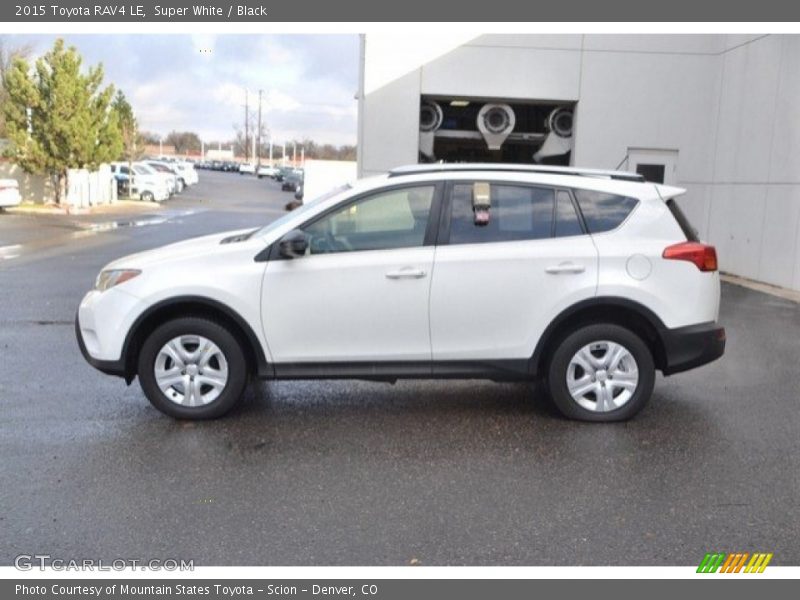 Super White / Black 2015 Toyota RAV4 LE