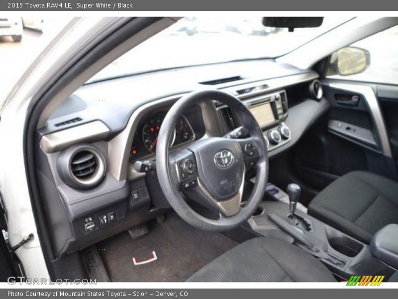 Super White / Black 2015 Toyota RAV4 LE