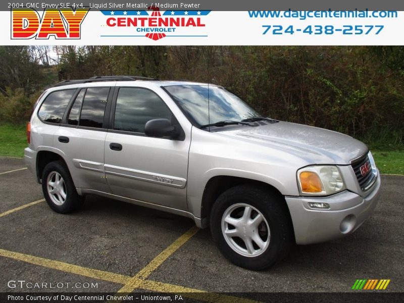 Liquid Silver Metallic / Medium Pewter 2004 GMC Envoy SLE 4x4