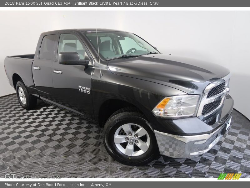 Brilliant Black Crystal Pearl / Black/Diesel Gray 2018 Ram 1500 SLT Quad Cab 4x4