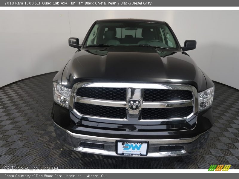 Brilliant Black Crystal Pearl / Black/Diesel Gray 2018 Ram 1500 SLT Quad Cab 4x4