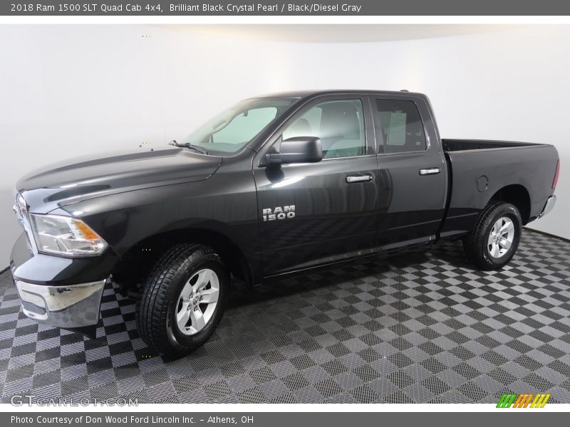 Brilliant Black Crystal Pearl / Black/Diesel Gray 2018 Ram 1500 SLT Quad Cab 4x4