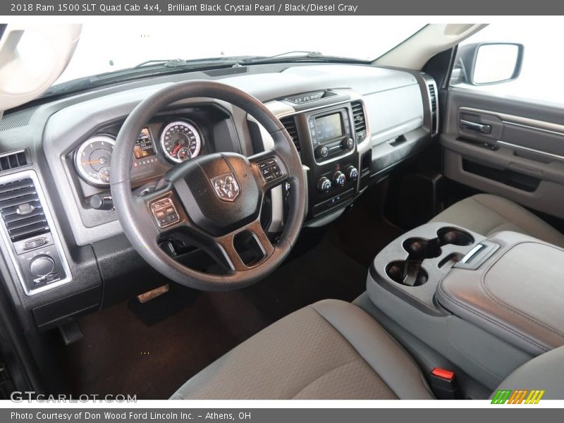 Brilliant Black Crystal Pearl / Black/Diesel Gray 2018 Ram 1500 SLT Quad Cab 4x4